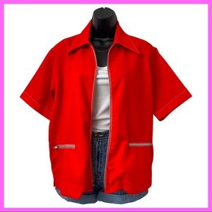 Vintage 70s The London Journal Square Front Zipper Shirt 

Size: M 
Chest: 24”